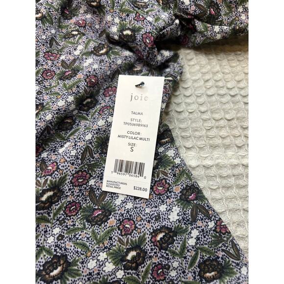 Joie Talma Balloon Sleeve Sweetheart neck Top in Misty Lilac Multi, size S, NWT - Picture 12 of 14